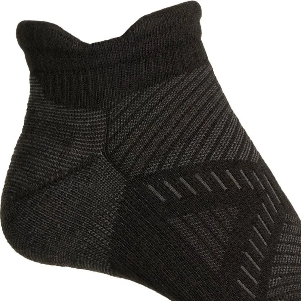 Le Bent Unisex Heather Black Targeted Cushion Micro Tab Below Ankle Run Socks